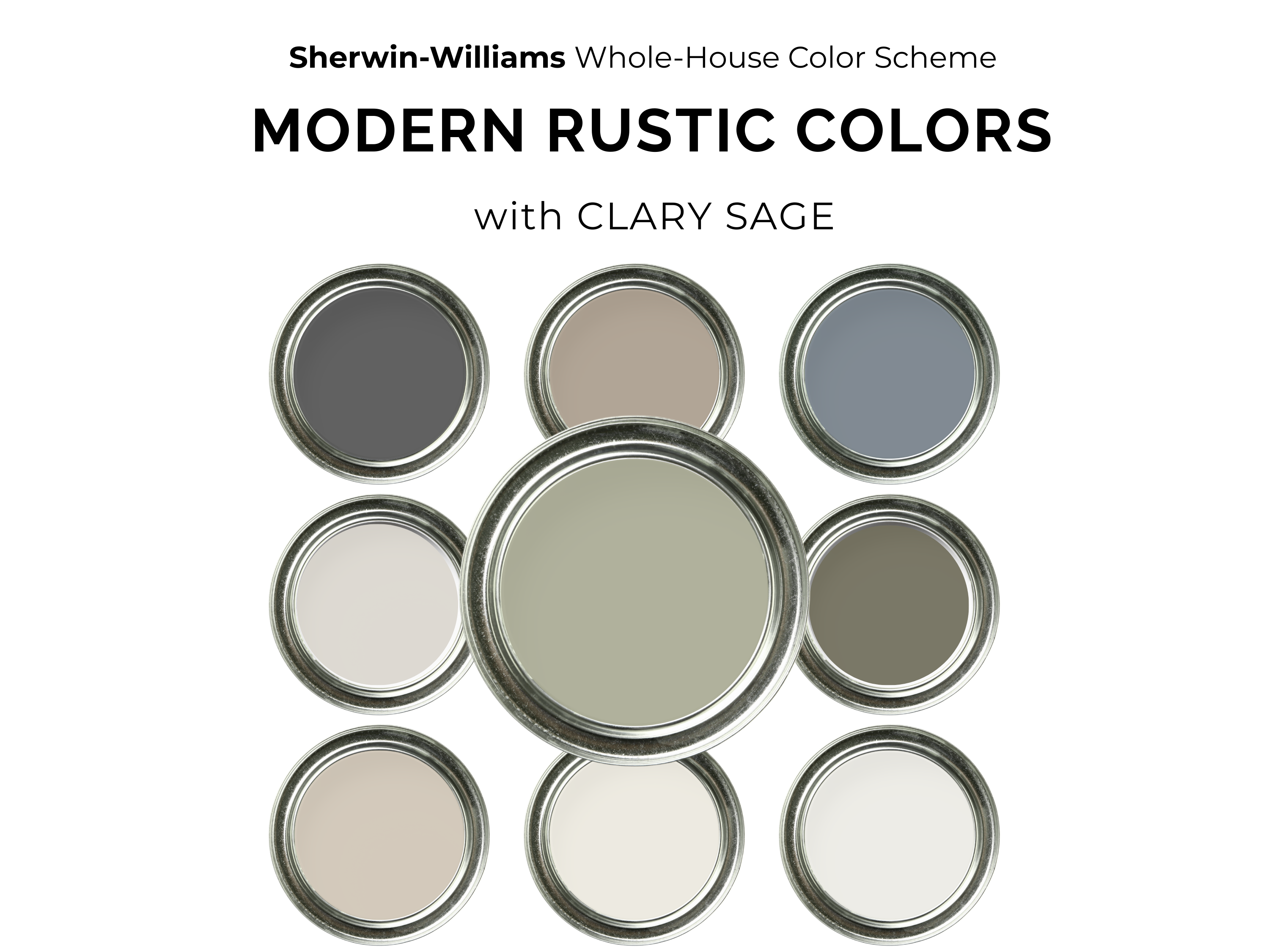 Sherwin-Williams paint color samples with Clary Sage on a white background