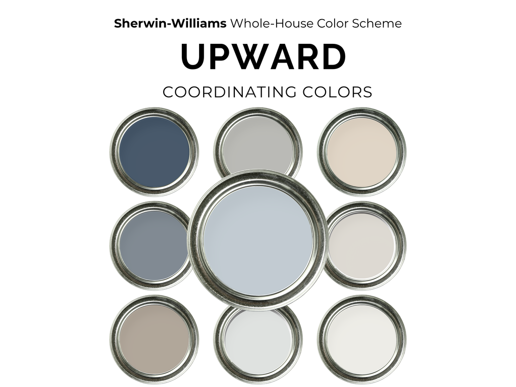 Sherwin-Williams paint color samples with 'Upward' coordinating colors on a white background