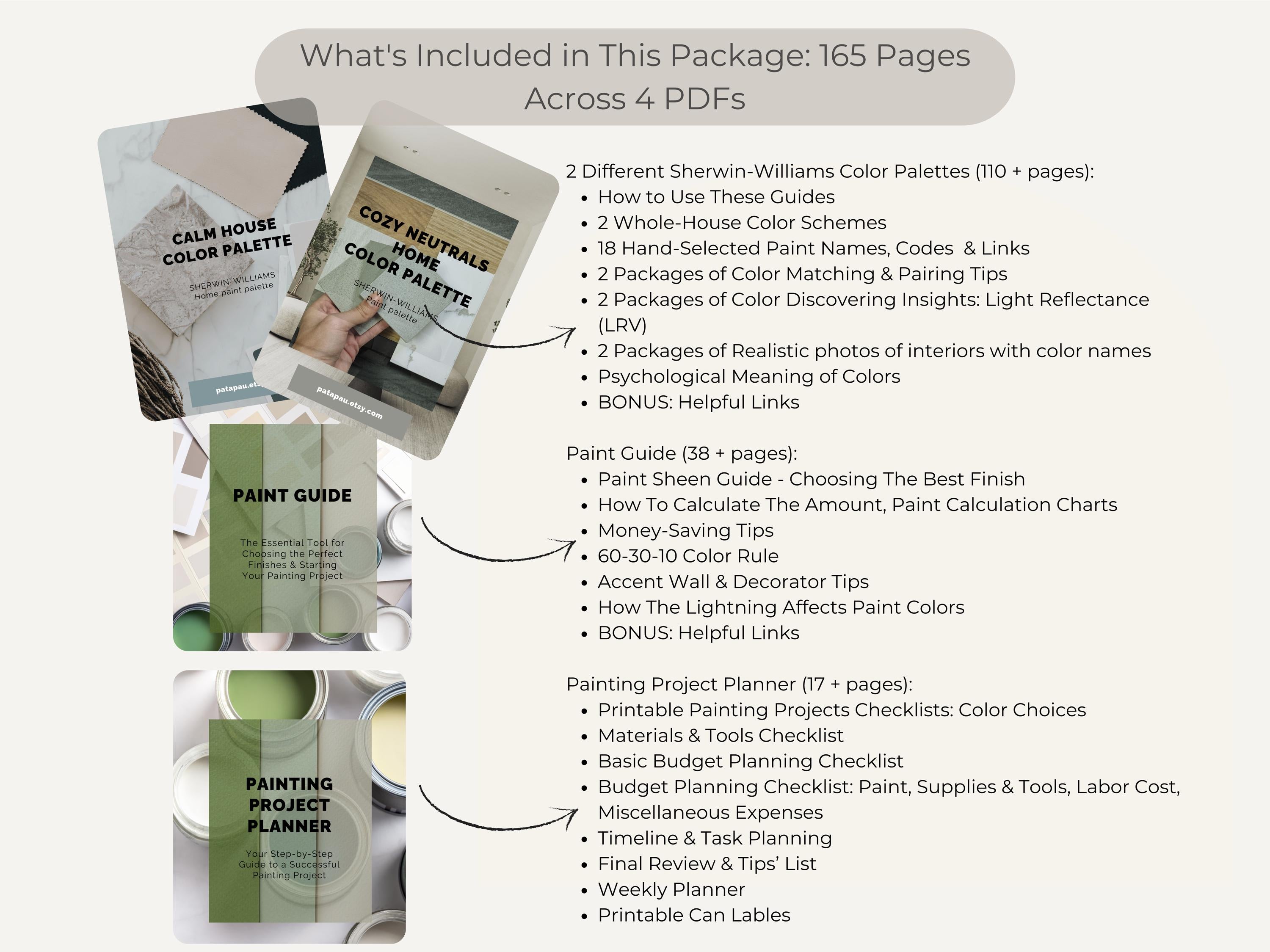 Bundle: Sherwin Williams Cozy Neutral & Calm Whole House Paint Palettes | 30% OFF (Instant Download)