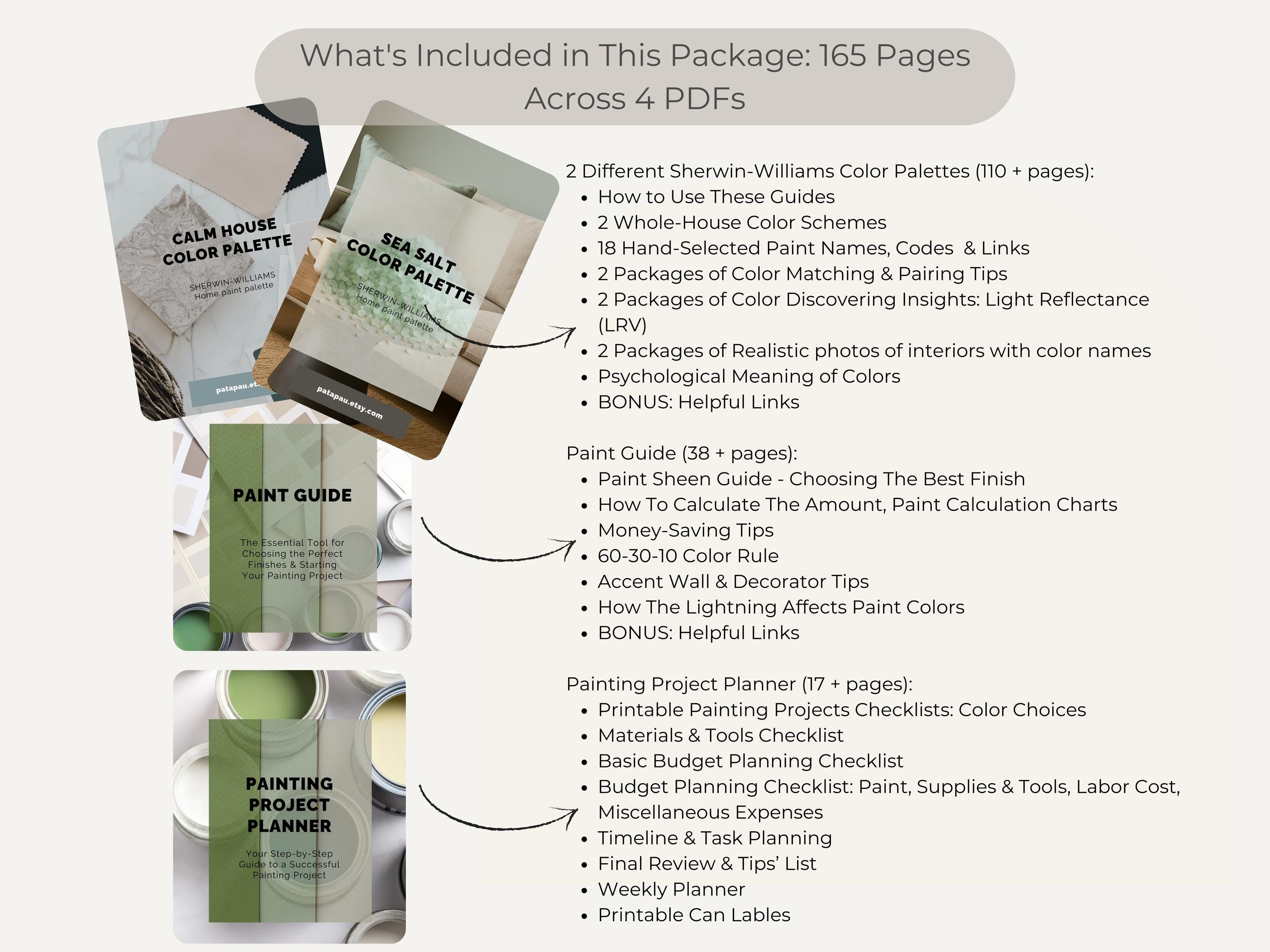Bundle: Sherwin Williams Sea Salt & Calm Whole House Paint Palettes | 30% OFF (Instant Download)