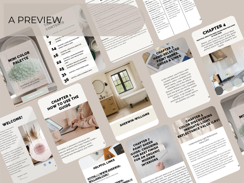 Sherwin Williams Sea Salt Coordinating Colors: Mini Whole Home Paint Palette | SW 6204 (Instant Download)