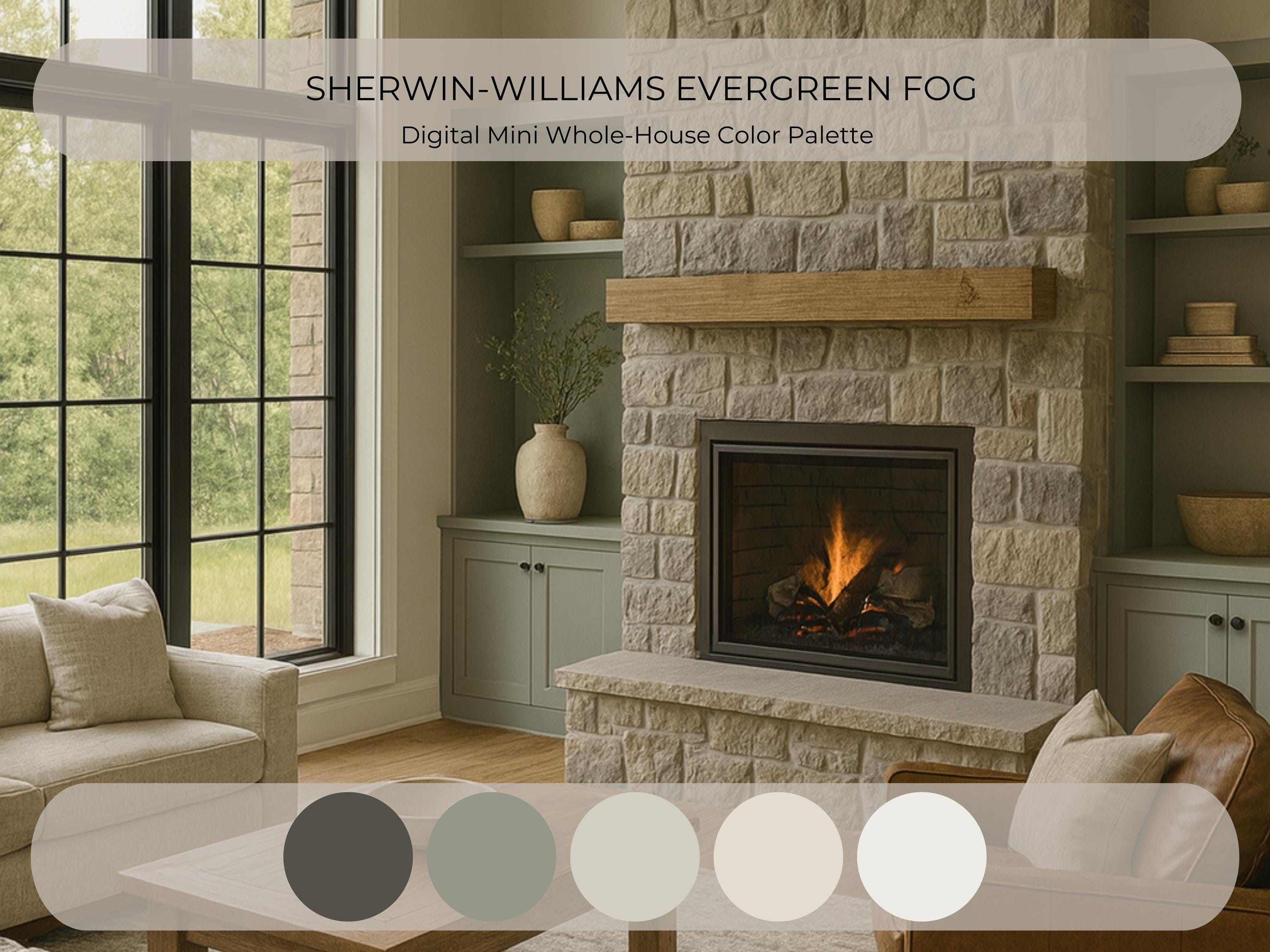 Sherwin Williams Evergreen Fog Coordinating Colors: Mini Whole Home Paint Palette | SW 9130 (Instant Download)