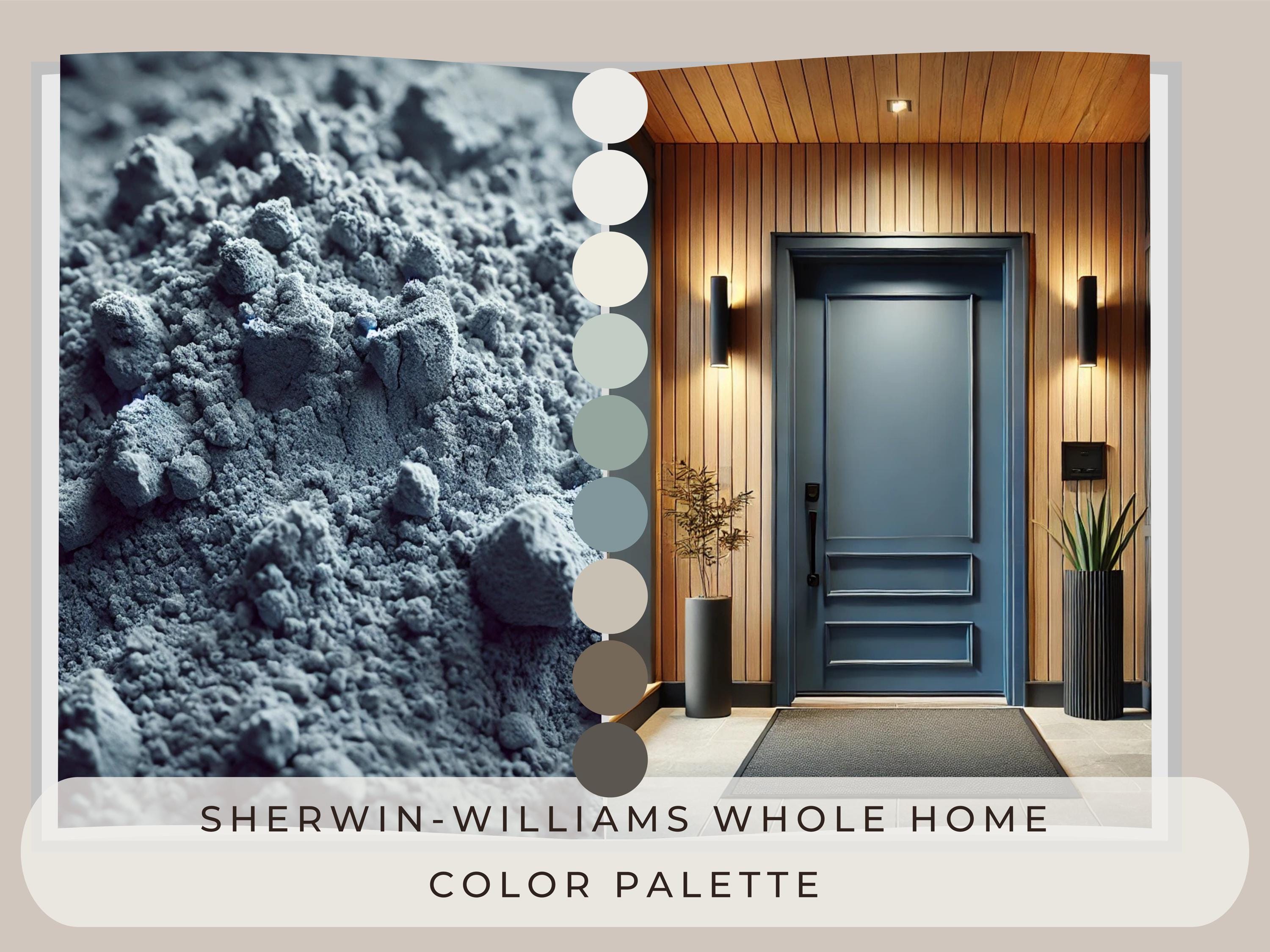 Sherwin Williams Rain Cloud Coordinating Colors: Moody Blue Gray Whole Home Paint Palette (Instant Download)