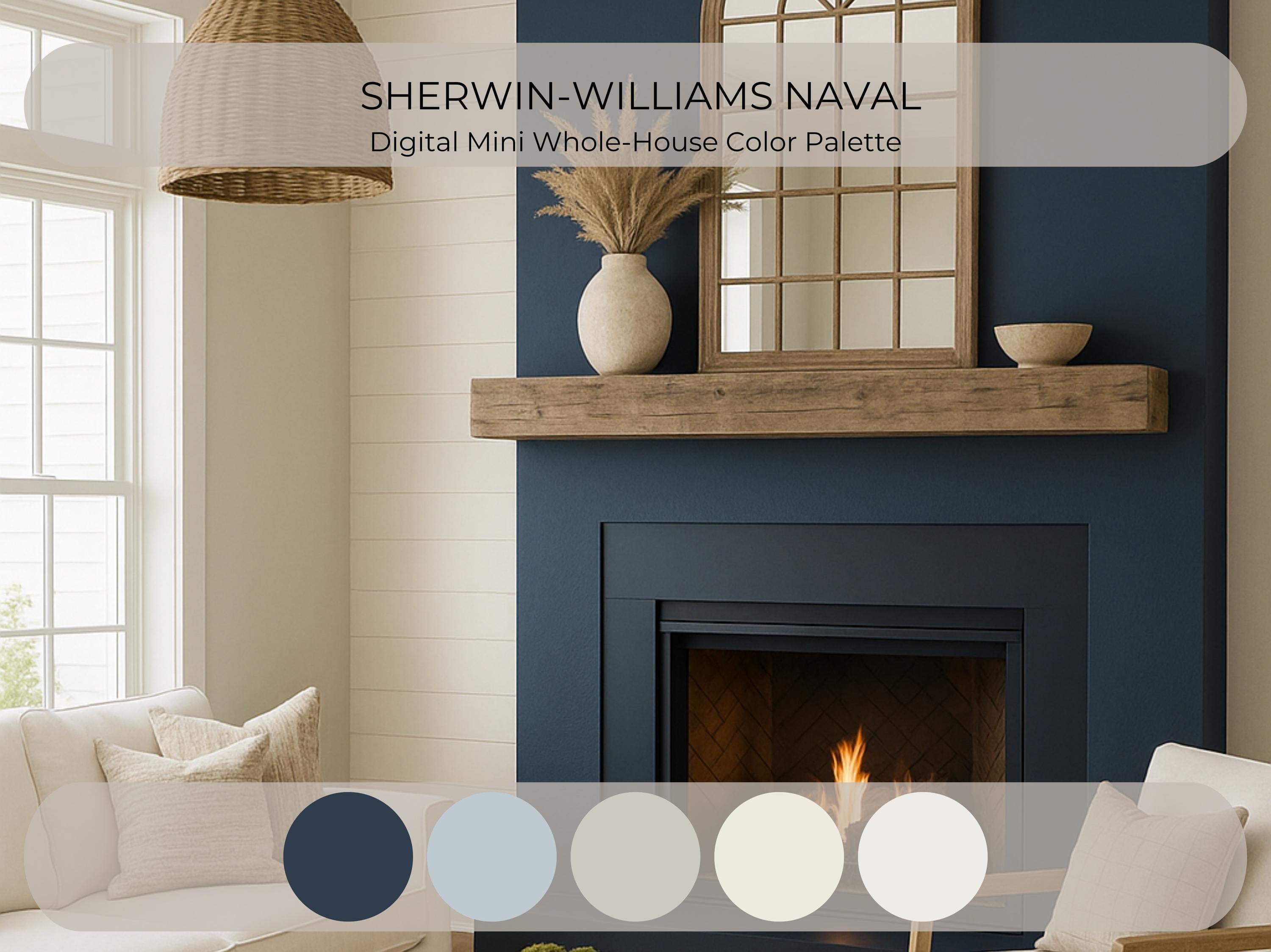 Sherwin Williams Naval Coordinating Colors: Mini Whole Home Paint Palette | SW 6244 (Instant Download)