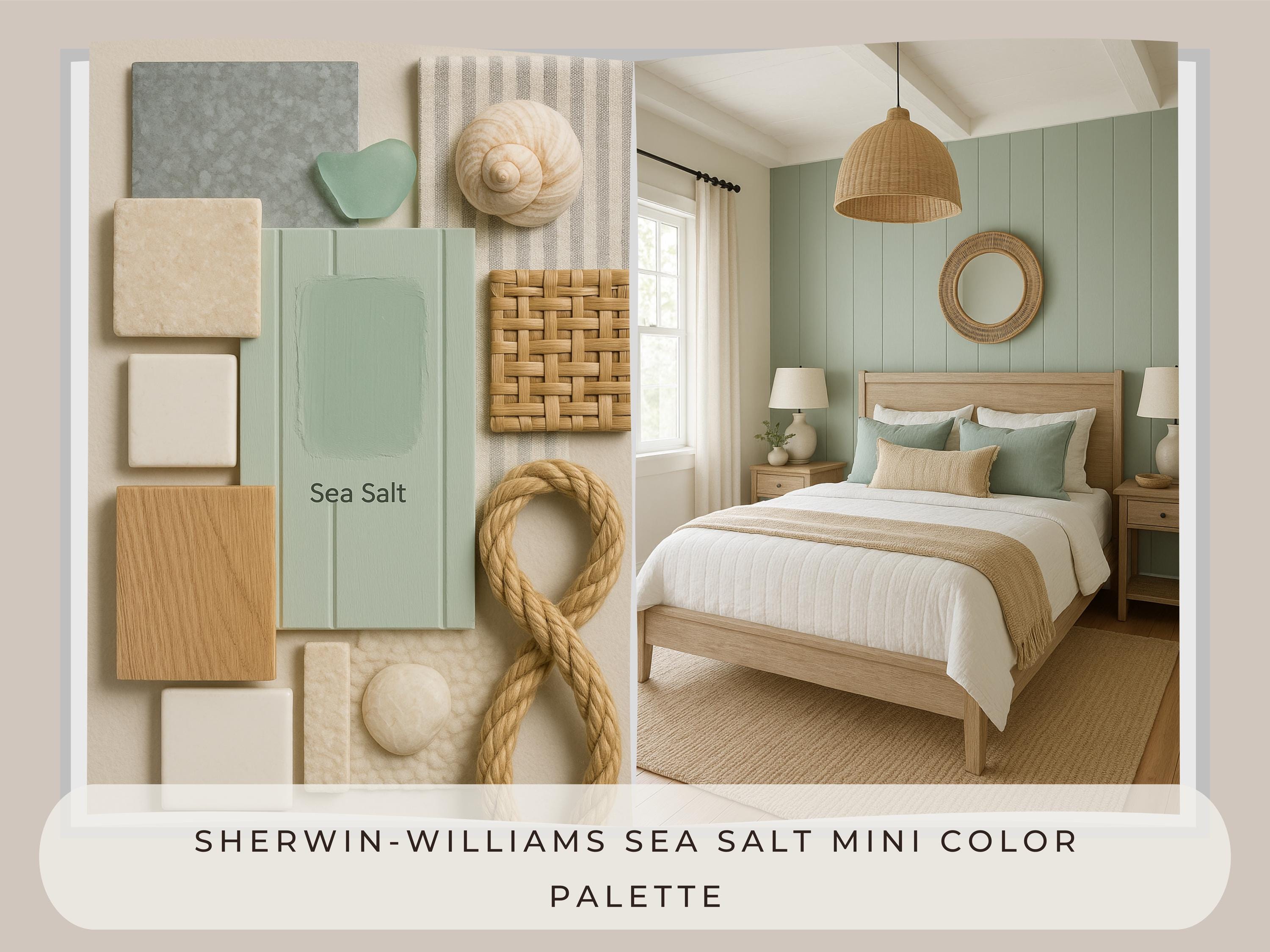 Sherwin Williams Sea Salt Coordinating Colors: Mini Whole Home Paint Palette | SW 6204 (Instant Download)