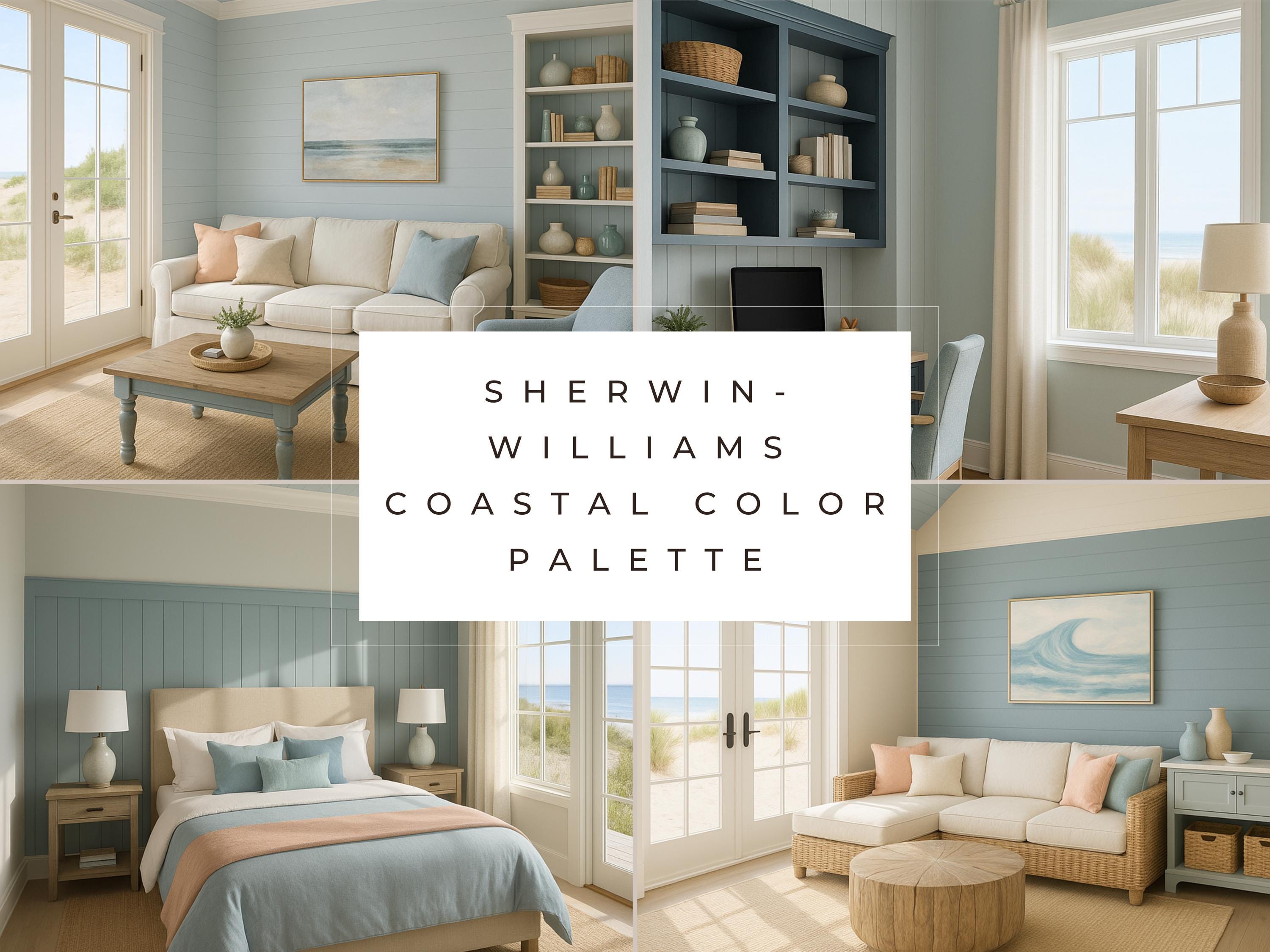 Sherwin Williams Coastal Beach House Coordinating Colors: Whole House Paint Palette (Digital Download)