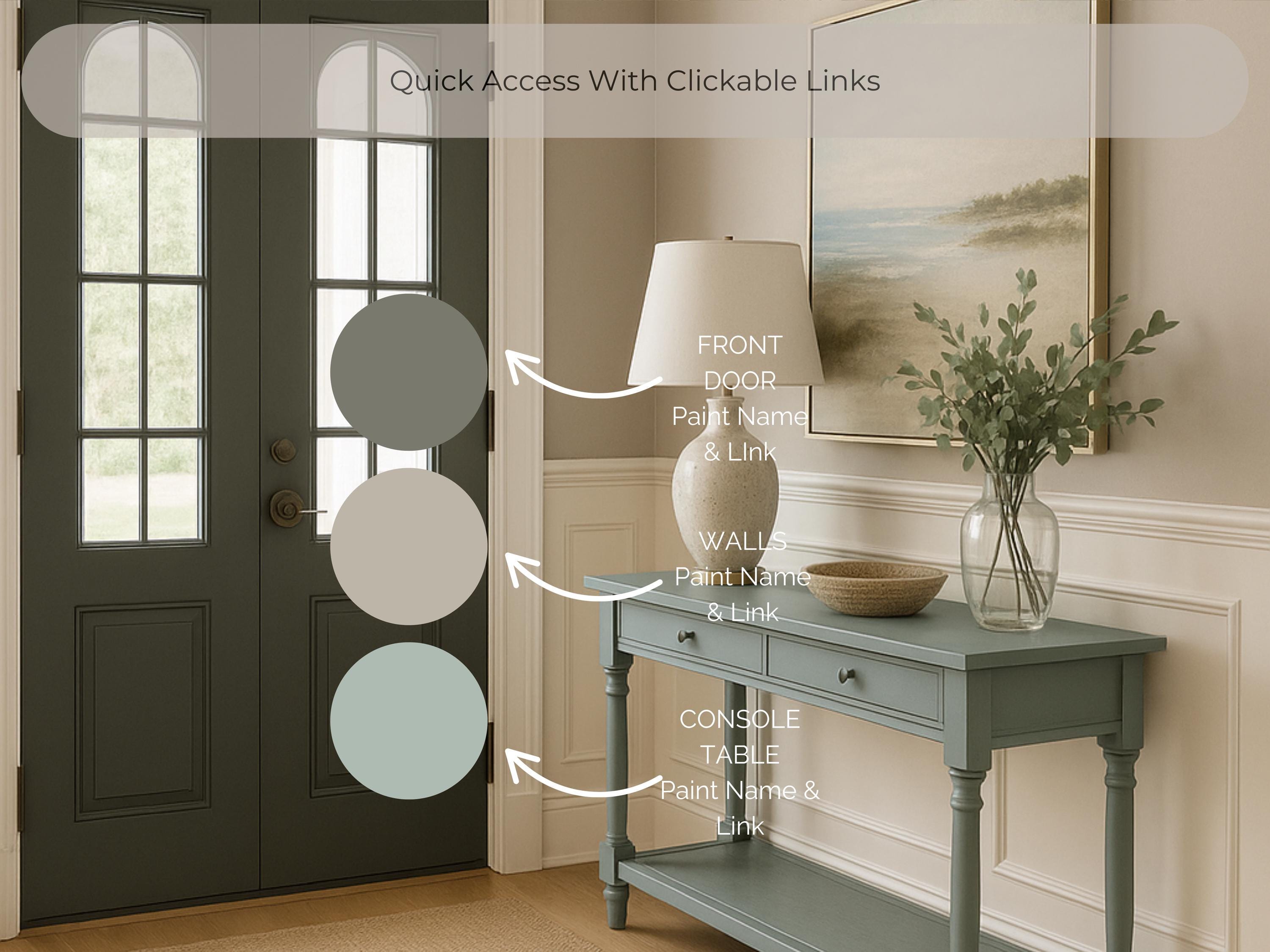 Sherwin Williams Quietude Coordinating Colors: Whole House Paint Palette | SW 6212 (Digital Download)