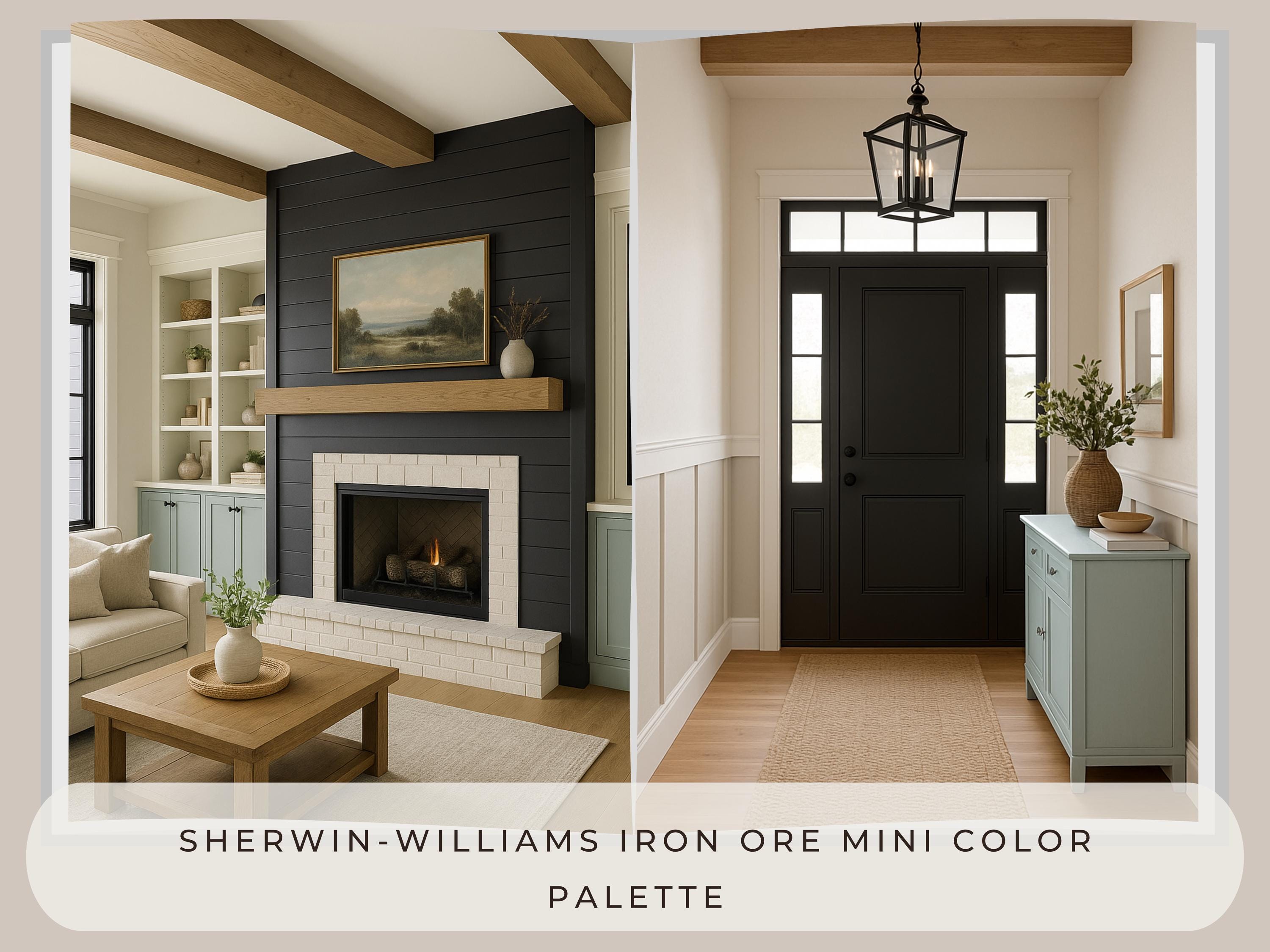 Sherwin Williams Iron Ore Coordinating Colors: Mini Whole House Paint Palette | SW 7069 (Instant Download)