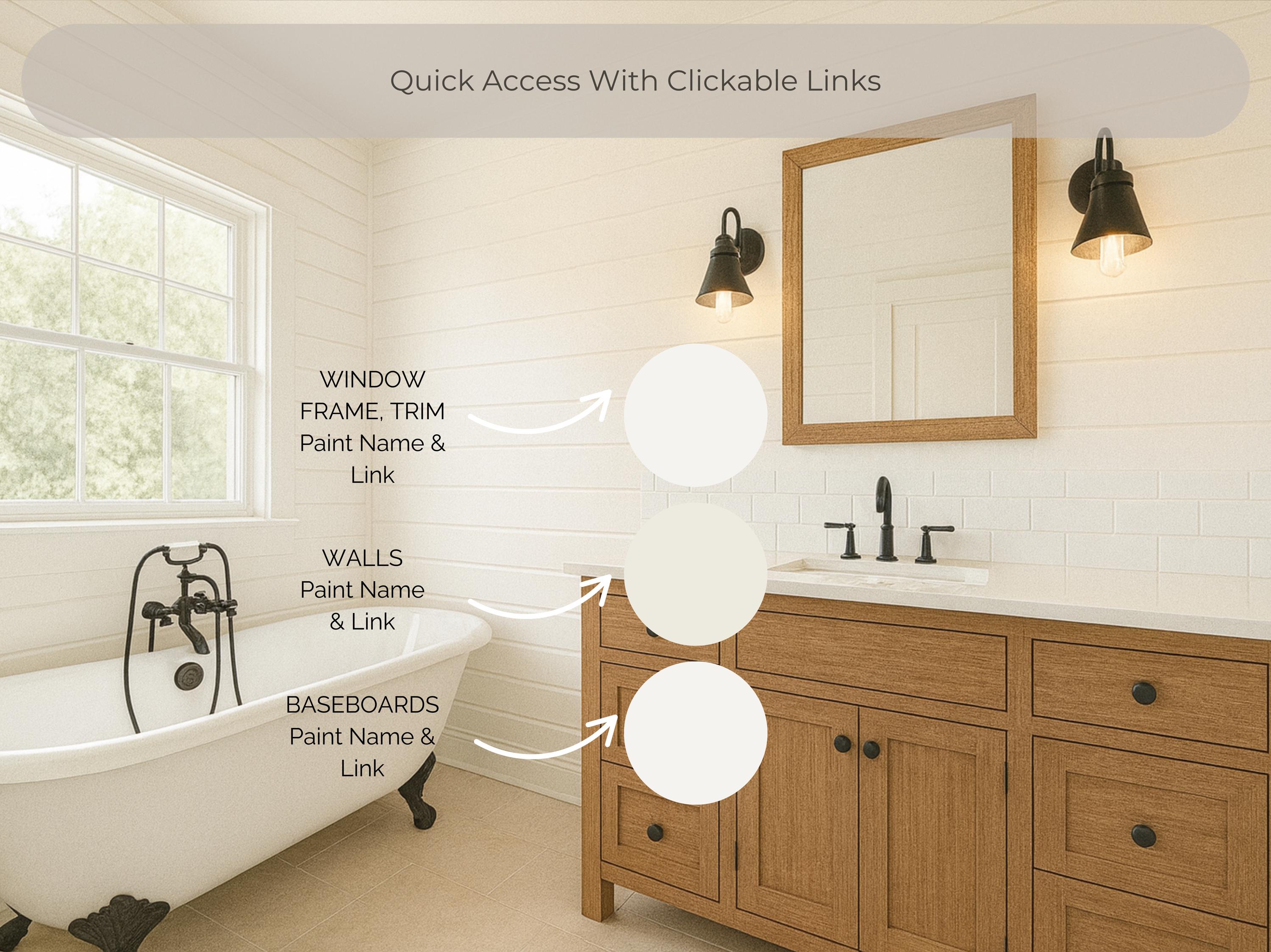 Sherwin Williams Alabaster Coordinating Colors: Mini Whole Home Paint Palette | SW 7008 (Instant Download)