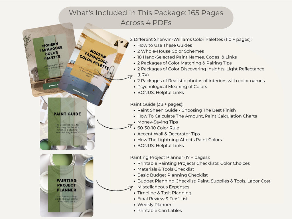 Bundle: Sherwin Williams Modern Farmhouse Whole Home Paint Palettes | 30% OFF (Instant Download)