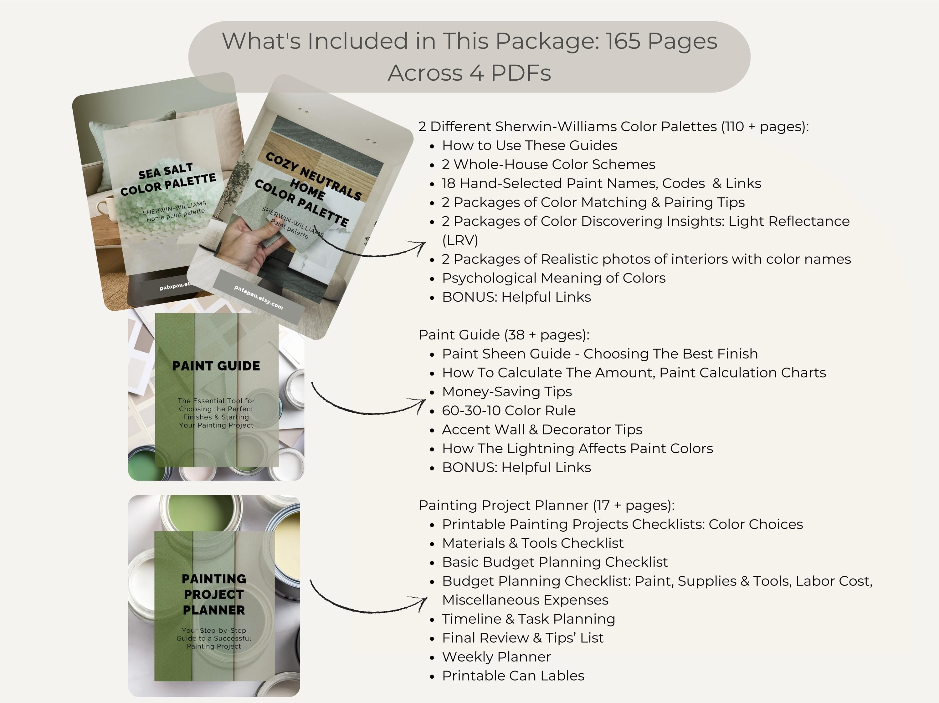 Bundle: Sherwin Williams Sea Salt & Cozy Neutrals Paint Palettes | 30% OFF (Instant Download)