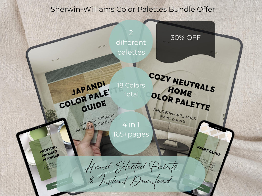 Bundle: Sherwin Williams Japandi & Cozy Neutrals Whole House Paint Palettes | 30% OFF (Instant Download)
