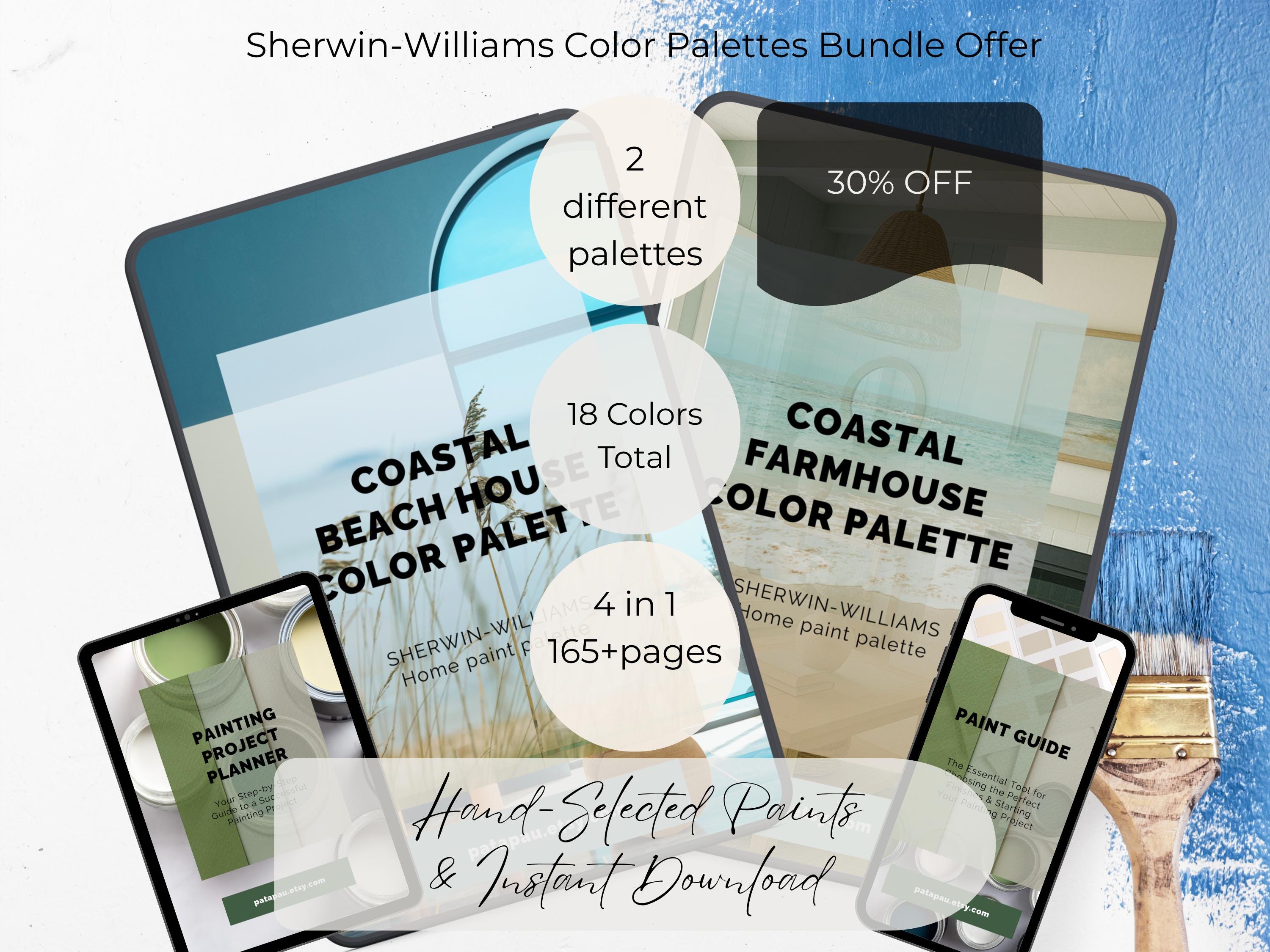 Bundle: Sherwin Williams Coastal Farmhouse & Beach House Paint Palettes | 30% OFF (Instant Download)