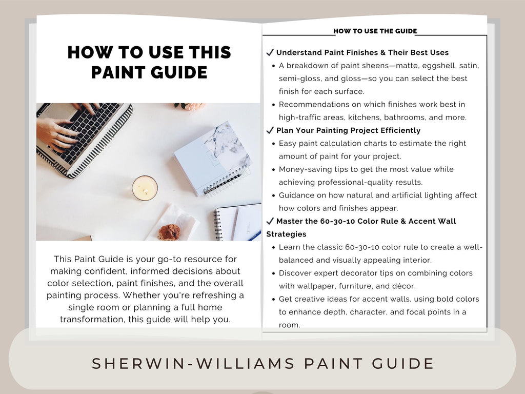 Bundle: Sherwin Williams Paint & Sheen Guide, Printable Painting Plann ...